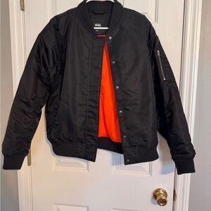 Vans Black Bomber Jacket with Orange Lining Unisex